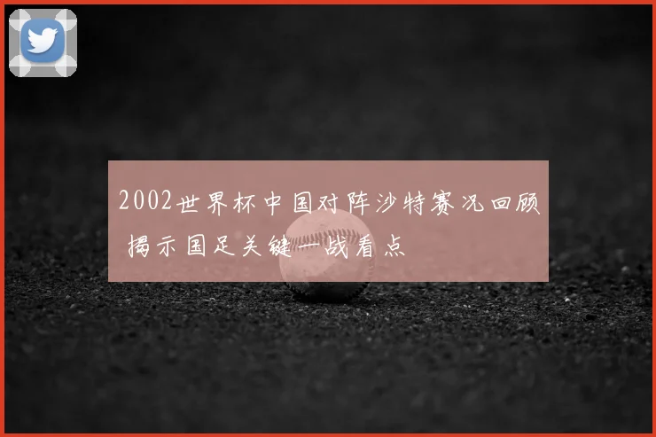 2002世界杯中国对阵沙特赛况回顾 揭示国足关键一战看点